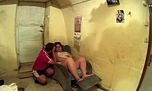 Amateur Couple's Foot Fetish: She Masturbates His Cock with Feet, Stains Panties with Pussy Juice, and Gets Cumshot