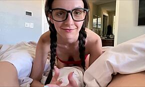 Little Step Sister Serena Hill Inspects Big Cock in Family Therapy