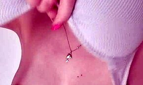 preparing for a swim in the pool with blue eyes and long hair