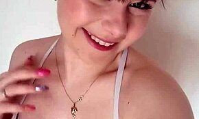 preparing for a swim in the pool with blue eyes and long hair