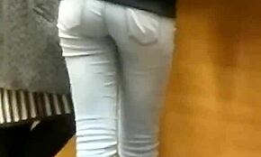 sneaky peek at hidden teen ass in tight jeans