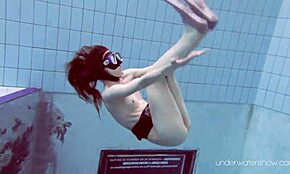 Roxalana Chech Scuba Diving in Pool with Bikini On