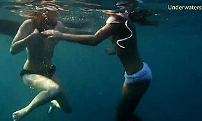 Naked Tenerife girls splashing in water