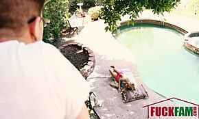 Bree Mitchells' big tits bouncing in hardcore home video