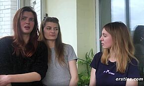 wow, check this hot girl threesome turning into steamy lesbian sex with ersties