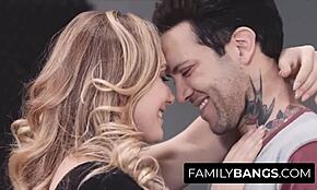 Stepson banging dad's young ex AJ Applegate hard. Small Hands joins the wild ride!