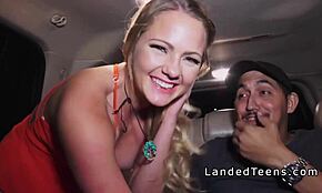 Blonde hitchhiker bangs hard outdoor in wild POV action