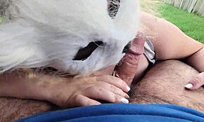 Wow, can you believe my wife sucking dick right in our backyard?