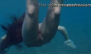 Underwater erotic display by young models