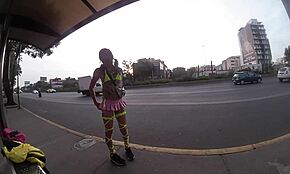 Wow! Tranny Whore in Minifalda Seduces on Tlalpan Corner Publicly!