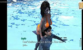 Layla's underwater kissing in 3D hentai action