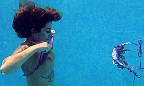 Canadian Milf Heidi Van Horny Pleasures Herself by the Pool with Juicy Moves