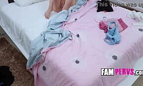 Blonde stepsis Maria Kazi caught in retro moment