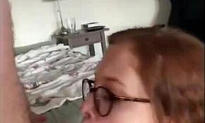busty vicious babe in glasses gives blowjob in all positions, masturbates with toys, gets creampie and facial.