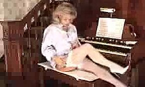 Seductive milf in white lingerie teases and pleasures herself with intense solo play