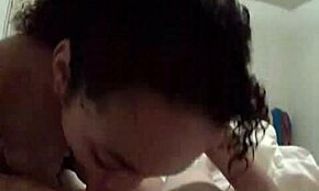 Vivacious ebony gal licks that penis like ripe fruit