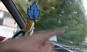 Lusty vixen sucks her partner's penis in the car?