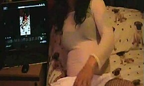 bisexual crossdressing sissy plays with cock and cums watching himself