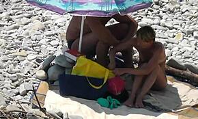 horny older lady, uhh, talked into suckin’ dick outside