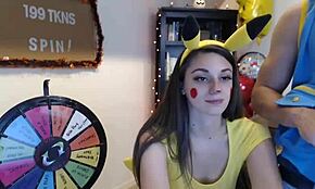 Teen 18+ in yellow onesie cosplay almost gets fucked 😏