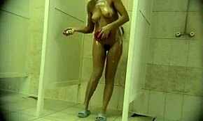 Hairy pussy amateur teases naked in bathroom