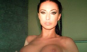 wet brunette with curves skinny dipping in a pool, masturbating solo.