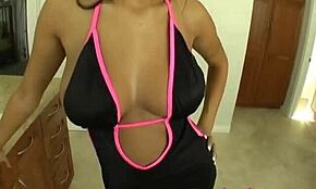 heels-wearing hottie amy ried teases with perfect big tits and ass