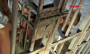 behind bars, Jennifer Love leads a steamy oral and anal romp fest