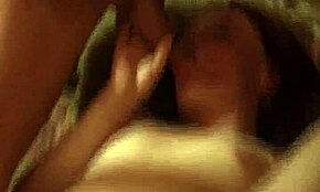 Brunette fucks herself while sucking dick