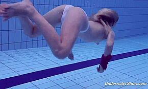 Proklova Strips Bikini for Nude Underwater Swim