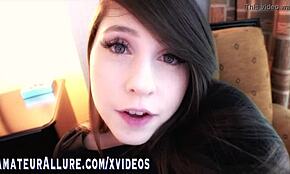 I watch Aphia Demieux masturbate and give a blowjob