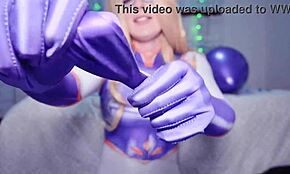 Giantess mount lady blows and pops balloons with her giant booty