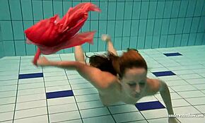 big tits silvie swims and teases with hairy slit