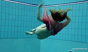 big tits silvie swims and teases with hairy slit