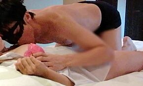 Big-Breasted Japanese Beauty Fingered in Red Underwear