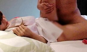 Big-Breasted Japanese Beauty Fingered in Red Underwear