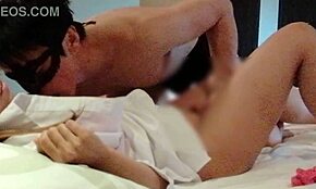 Big-Breasted Japanese Beauty Fingered in Red Underwear