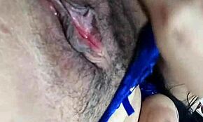 Unfaithful Woman Squirts from Tight Hairy Pussy for Lover in Solo Fetish Scene