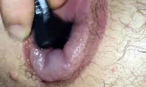 I’m fucking my puffy man pussy hard with a wild toy at home.