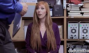 Lauren Phillips and Scarlett Snow give the LP officers a double blowjob in doggystyle position.