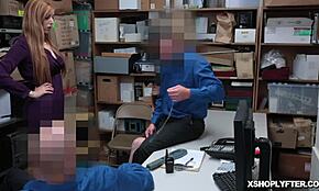 Lauren Phillips and Scarlett Snow give the LP officers a double blowjob in doggystyle position.