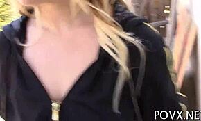 Alluring slut sucks erected cock 😍