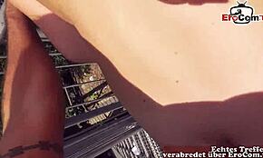 German teen picked up for raw outdoor POV banging.