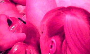 Hot blonde teen sneaks out for deepthroat and sex