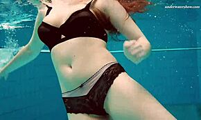 Czech Chick Vesta Strips Naked for Underwater Pool Adventure