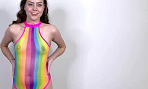 Slutinspection - Brunette Teen Selena Love Swallows Husband's Massive Cock with Rough Grips