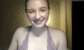 aww, this cute shy girl finally reveals her big natural tits
