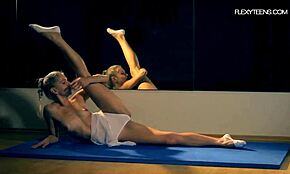 Amateur Gymnast Dances Naked in a White Dress for Fun