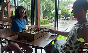 Why did the step sister lose the game and get cum on her face?