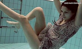 Loris licicia swims naked underwater in bikini striptease